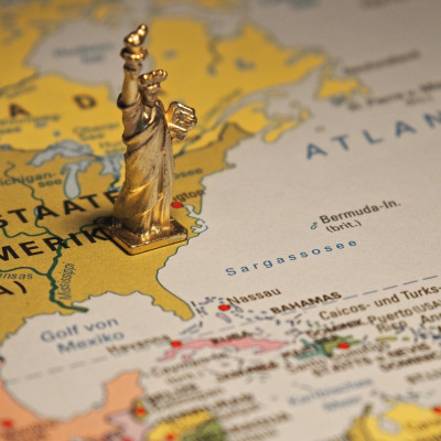 usa map outline blue